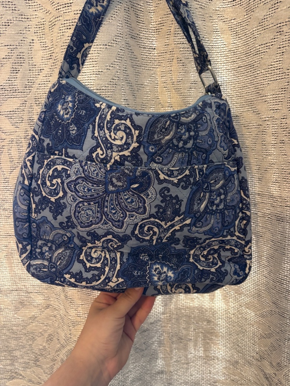 Blue Paisley Crossbody Shoulder Bag - Picture 3 of 4